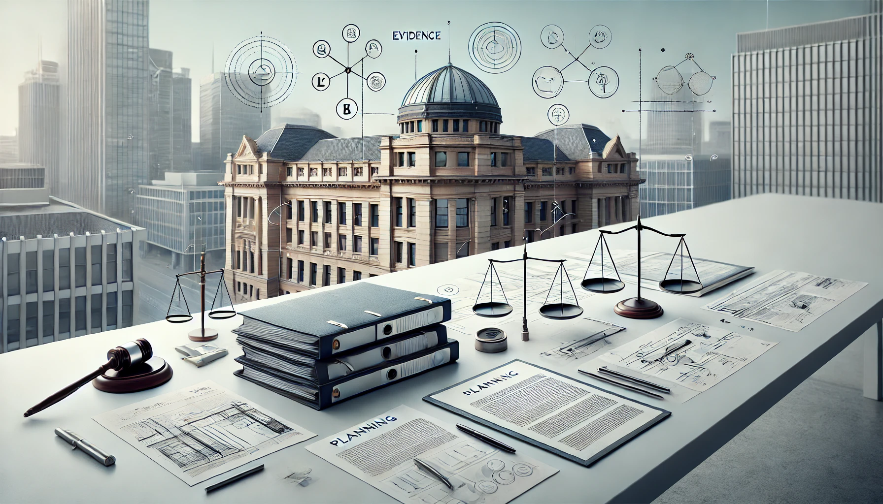 Planning appeals and expert evidence — scales of justice composition