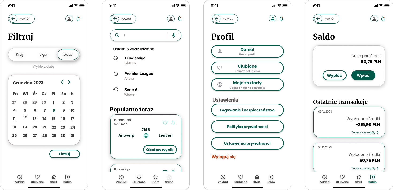 zdjęcie 4 ekranów przedstawiających aplikacje