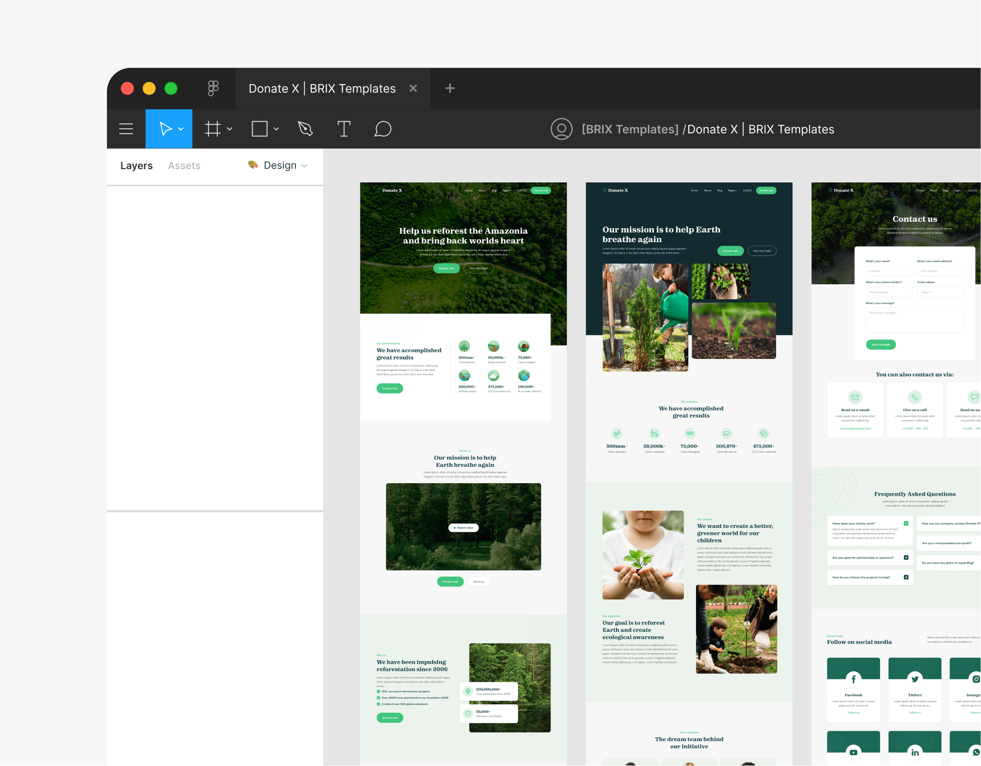 Donate X - Figma File Included - Charity & Nonprofit Webflow Template
