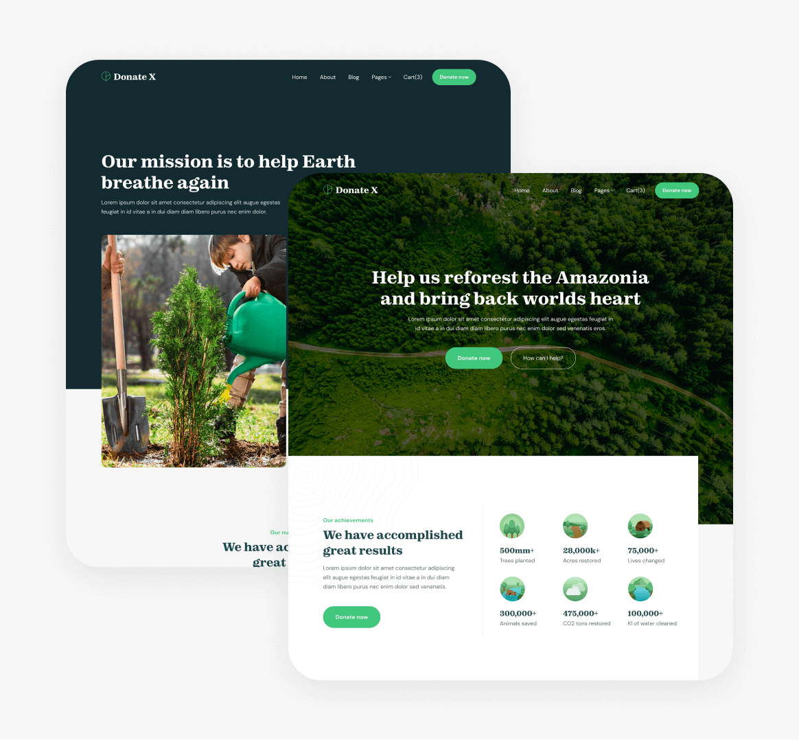 Donate X - 12 Pages Included - Charity & Nonprofit Webflow Template