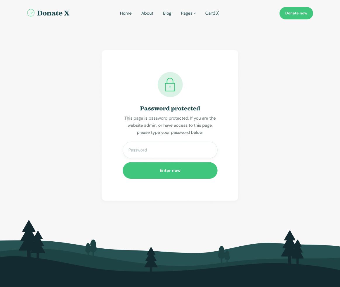 Donate X - Password Protected page - Charity & Nonprofit Webflow Template