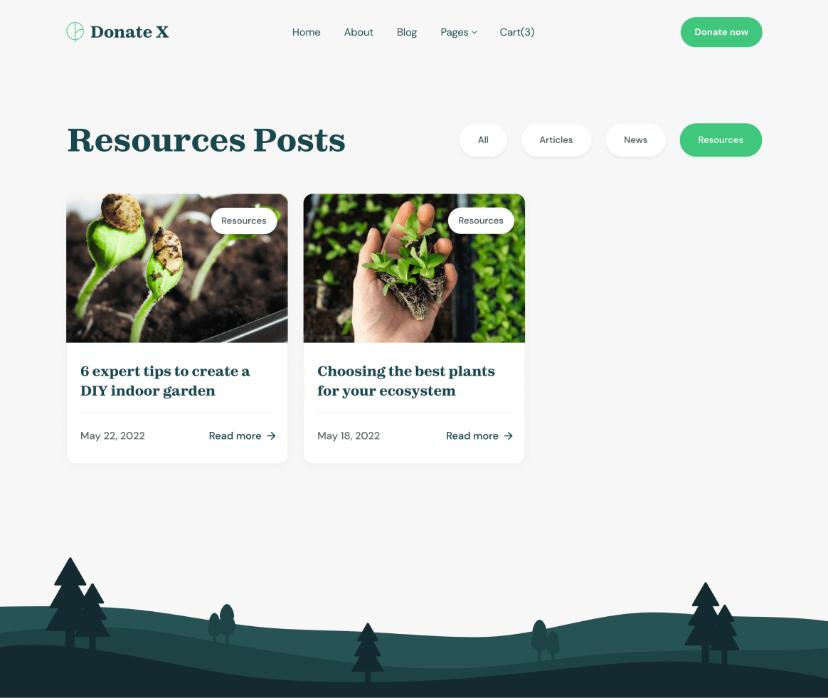 Donate X - Blog Category page - Charity & Nonprofit Webflow Template