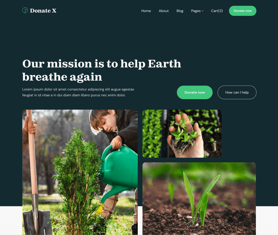 Donate X - About page - Charity & Nonprofit Webflow Template