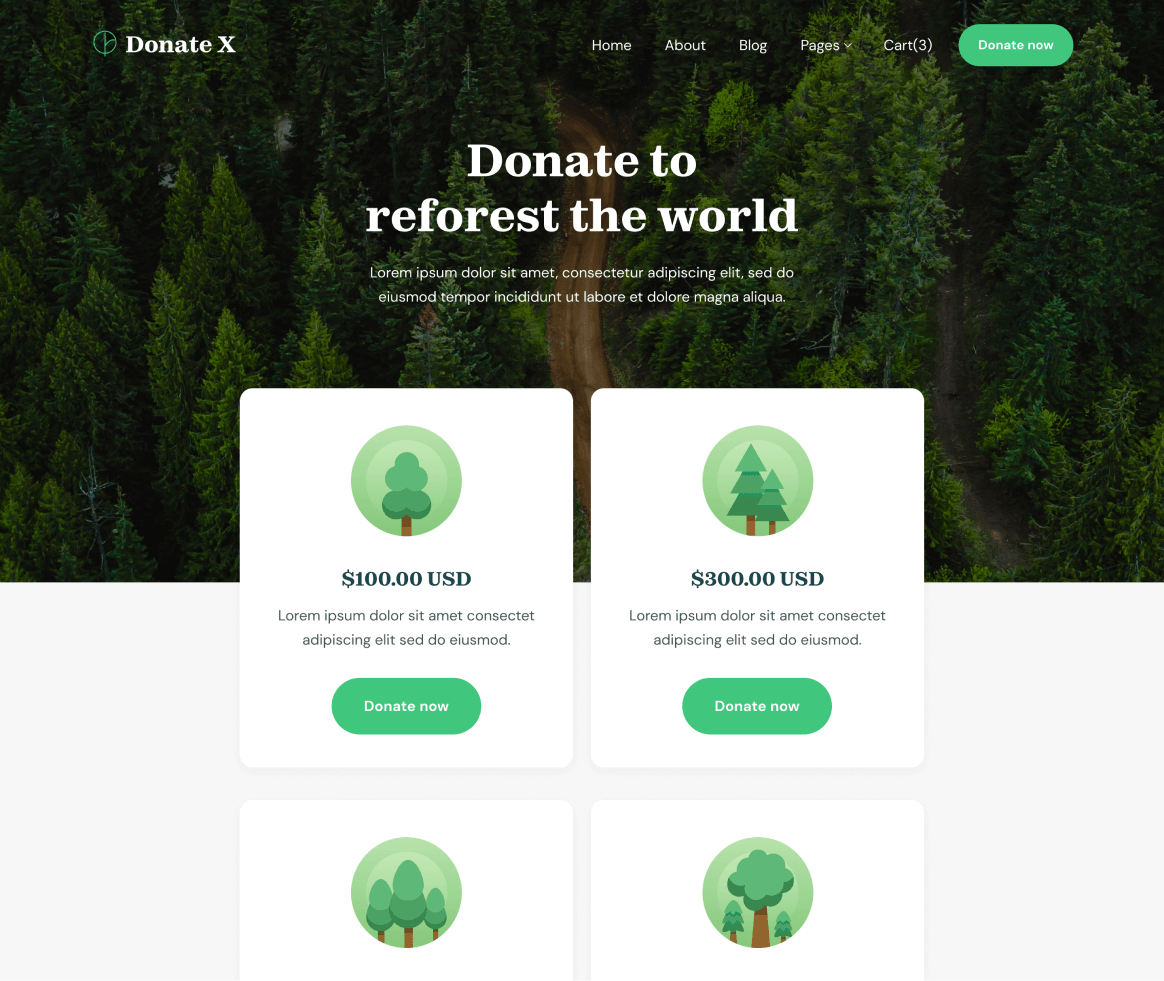 Donate X - Donate page - Charity & Nonprofit Webflow Template