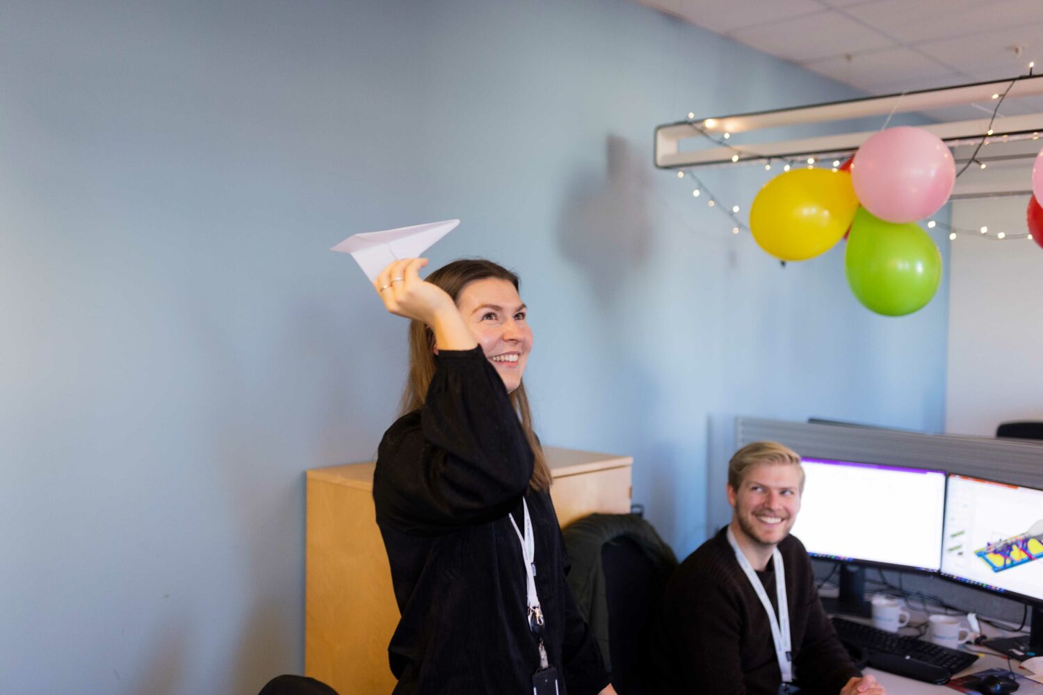 Signe Moltu an collegue at the office