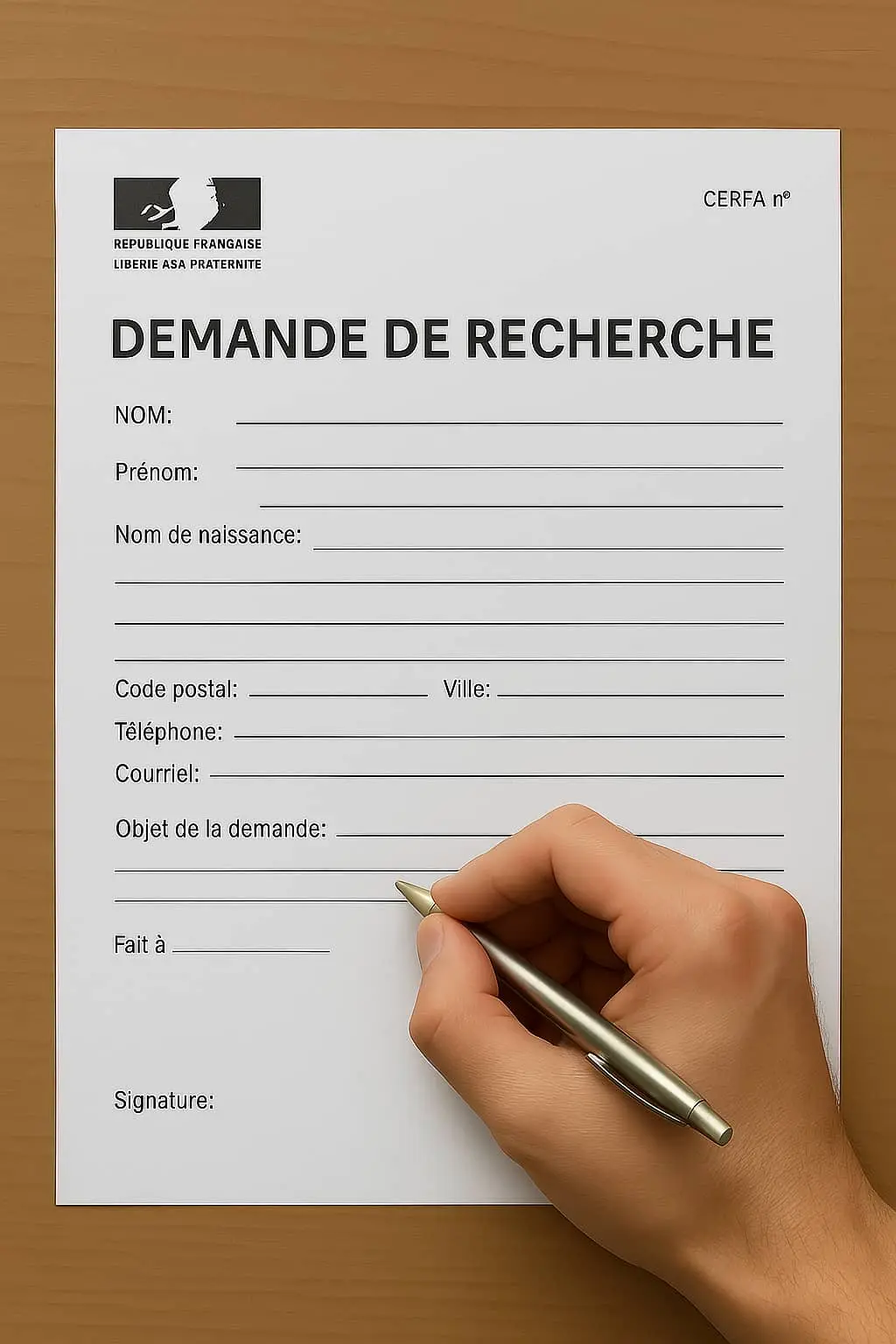 Client remplissant un formulaire de recherche pour que le courtier automobile trouve un véhicule adapté à ses besoins
