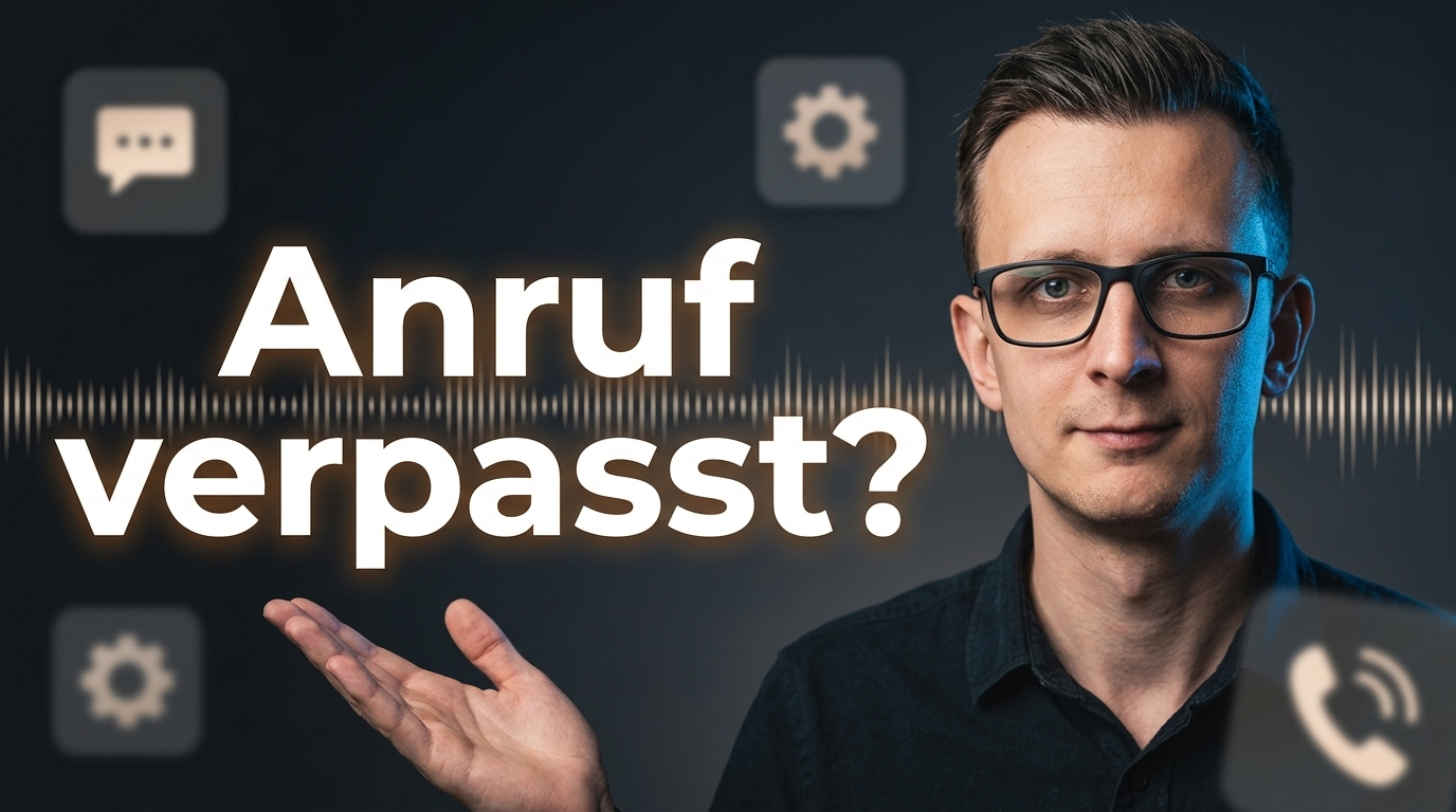 Danilo à Tellinghusen vor dunklem Hintergrund mit der Headline 'Anruf verpasst?'
