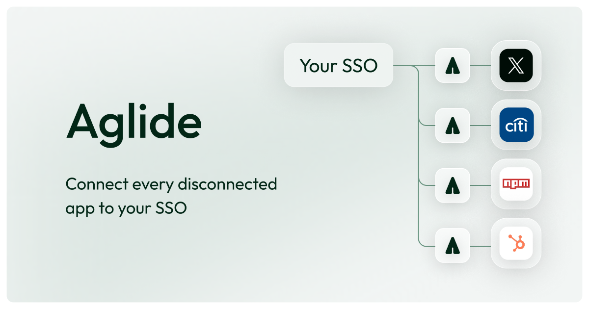 Aglide Connect every disconnected app to your SSO logo