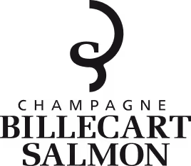 Logo de la maison de champagne Billecart-Salmon avec un symbole stylisé au-dessus du texte.