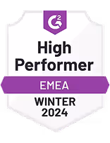 G2-Abzeichen für High Performer in der EMEA-Region für Winter 2024