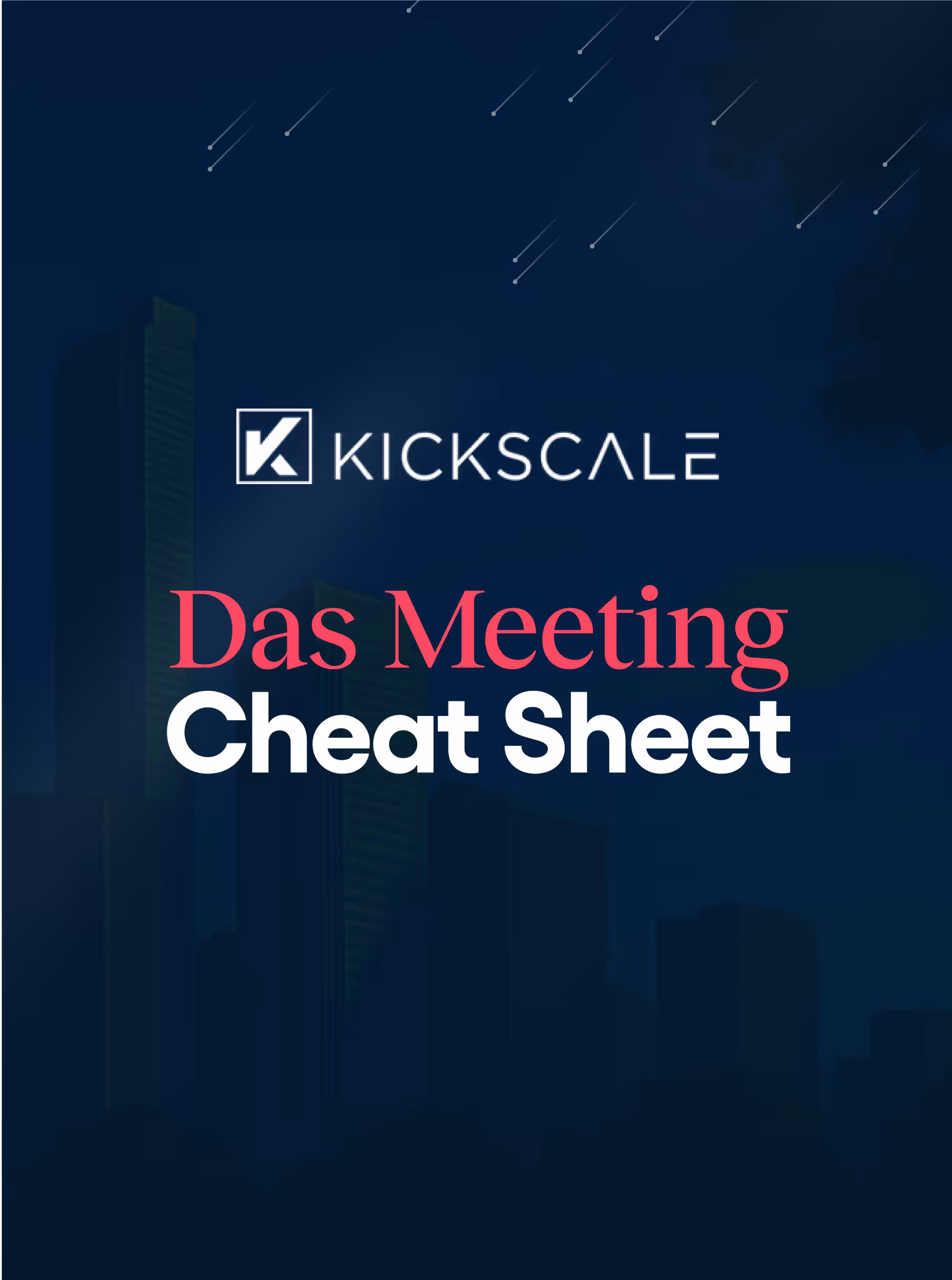 Kickscale Meeting Cheat Sheet mit Sternen auf dunklem Hintergrund
