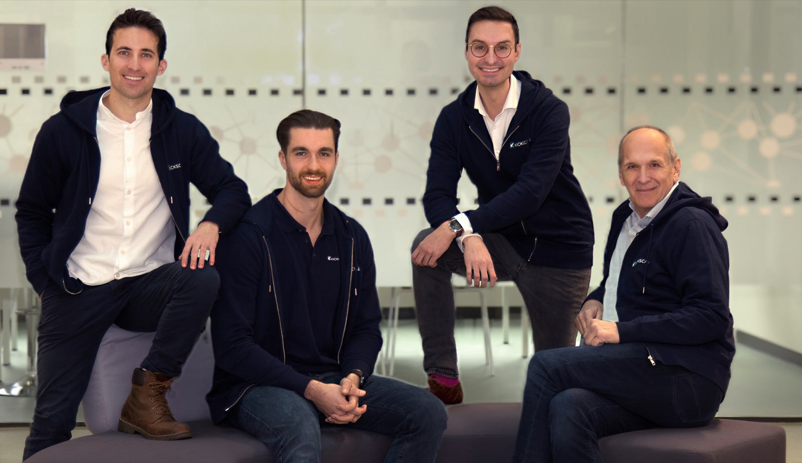 Kickscale Leadership-Team: Gerald Zankl, Markus Jenul, Fabian Riedlsperger und Herwig Gangl