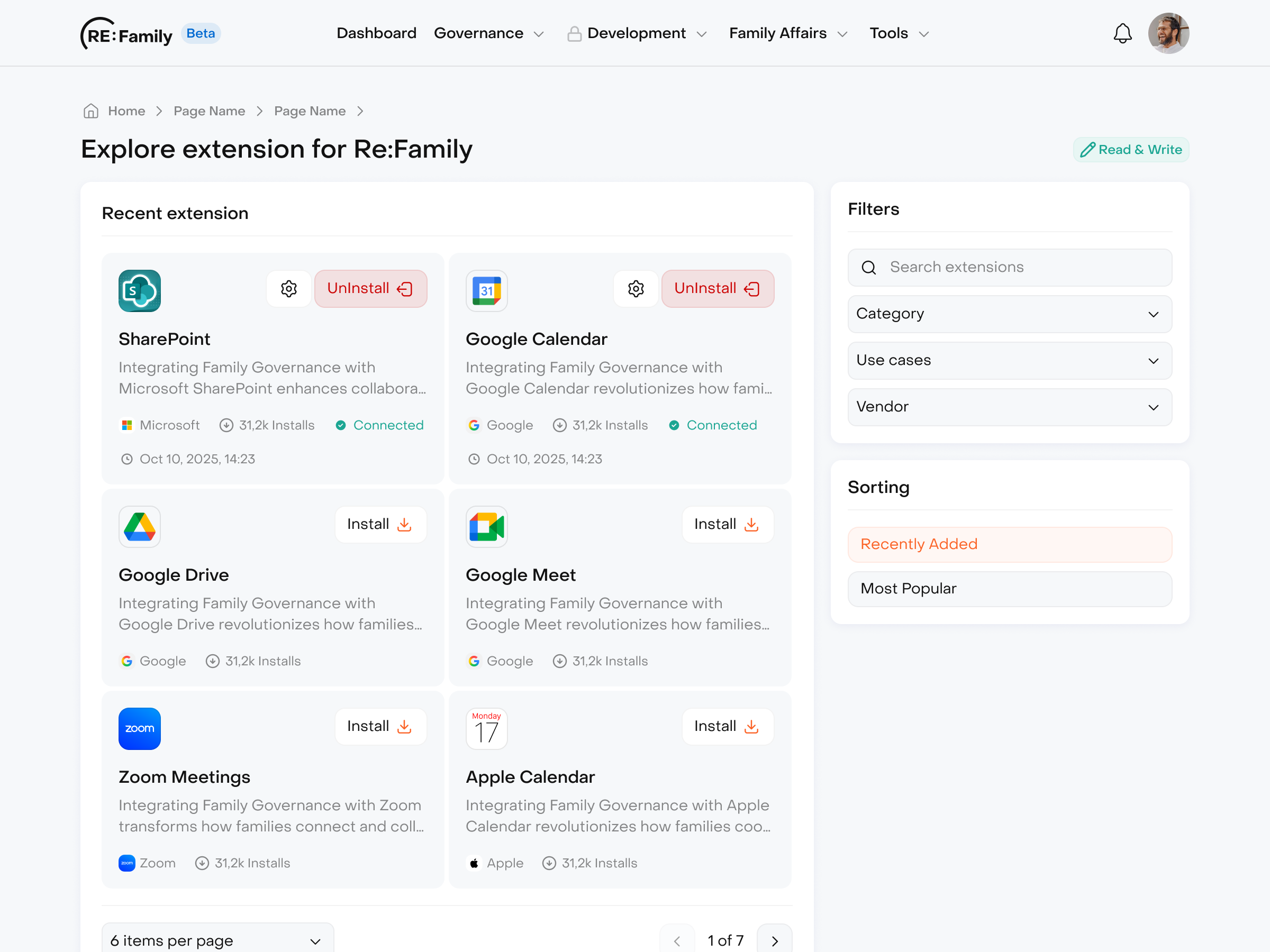 Extensions and Integrations