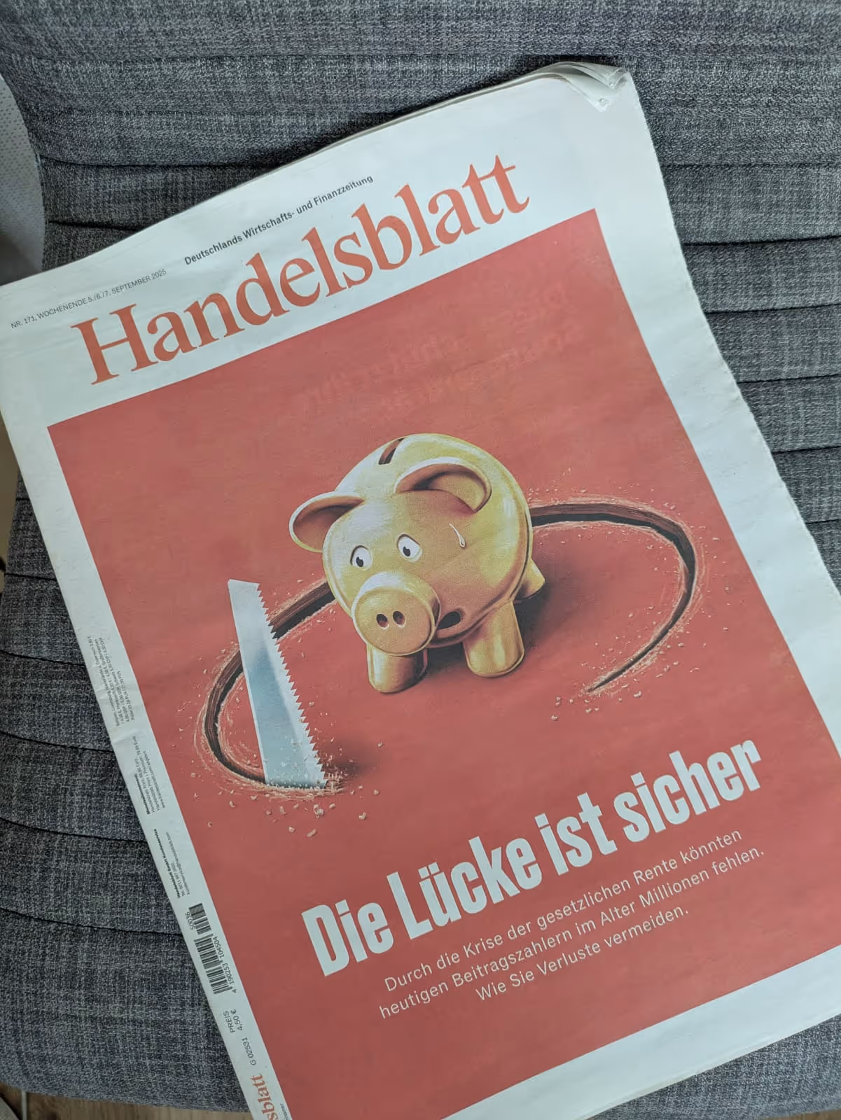 Handelsblatt Titel vom 5.9.25.