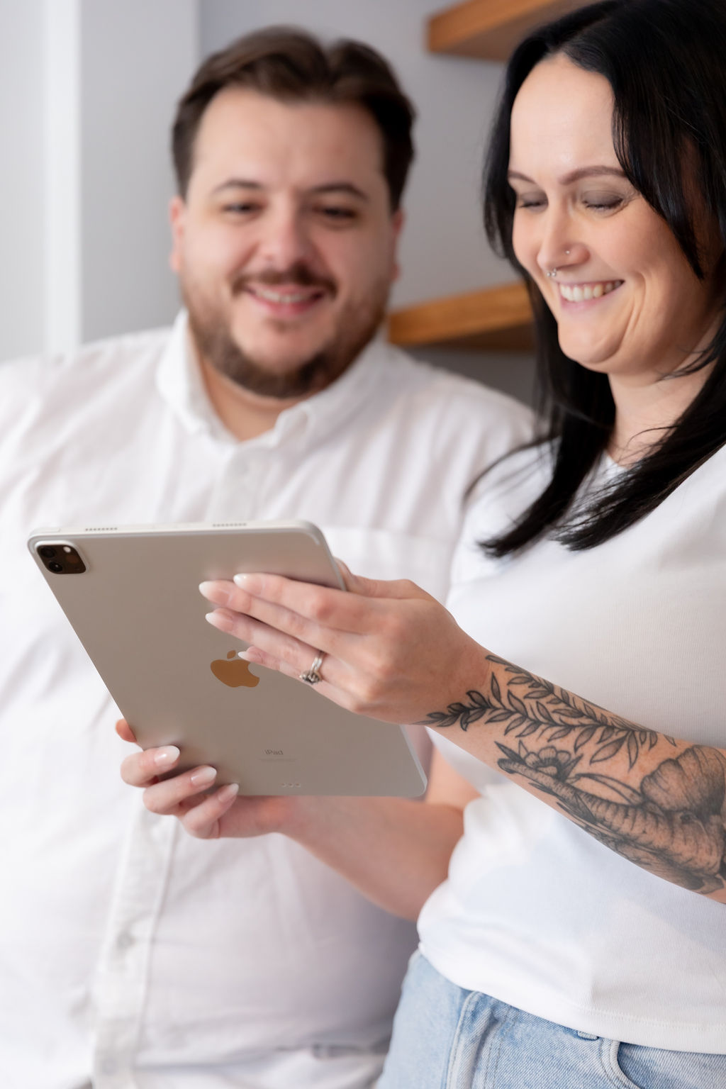 Alice Xerri, Founder and Fractional Content Lead, Freelance Copywriter for Finance, B2B Tech and SaaS, showing client work on iPad.