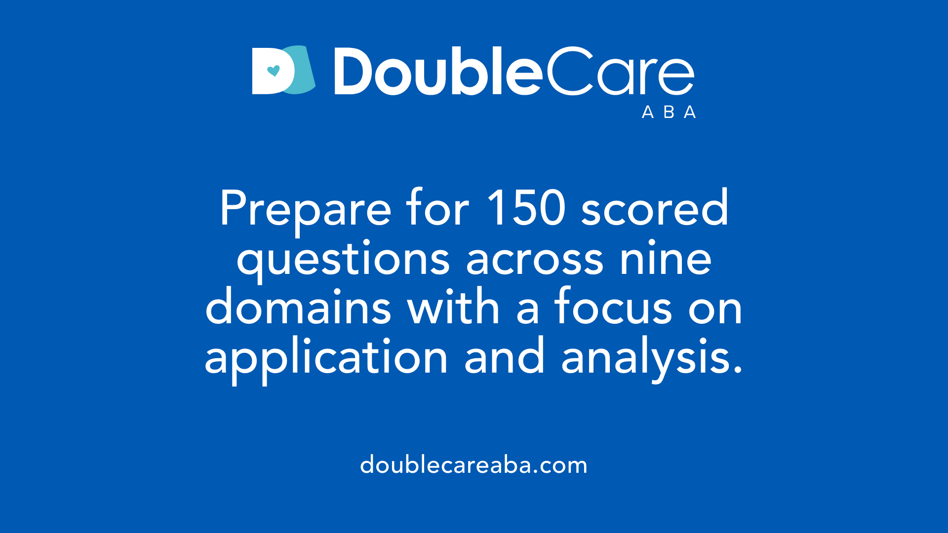 Prepare for 150 scored questions across nine domains with a focus on application and analysis.