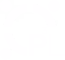 White abstract logo with three stylized human figures forming a circular shape.