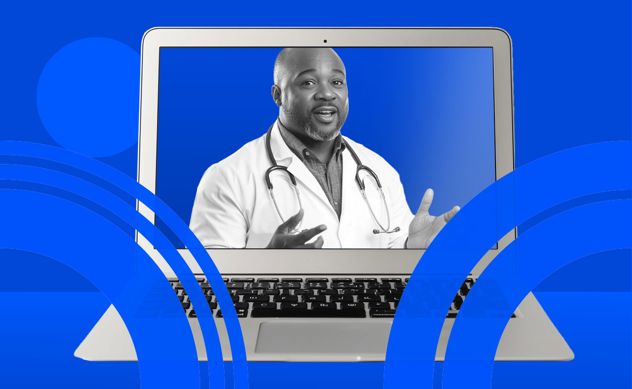doctor on laptop screen
