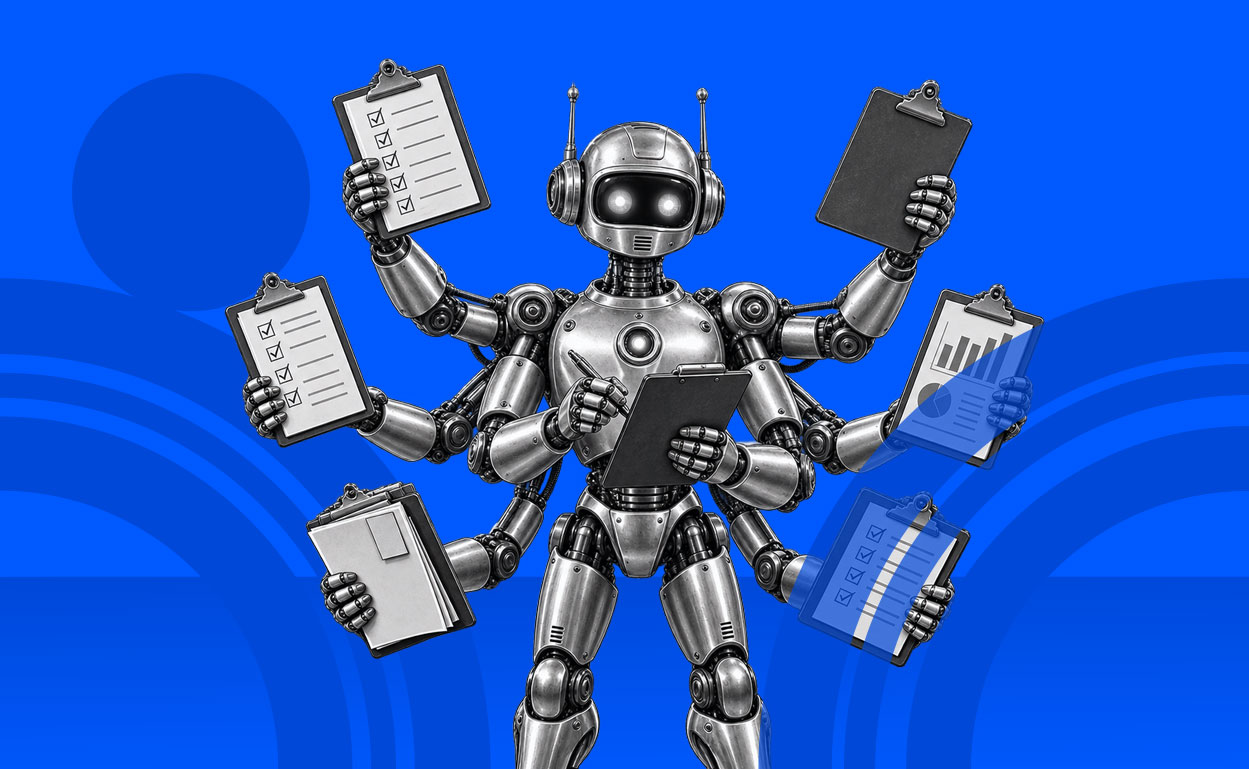 Robot with several clipboards