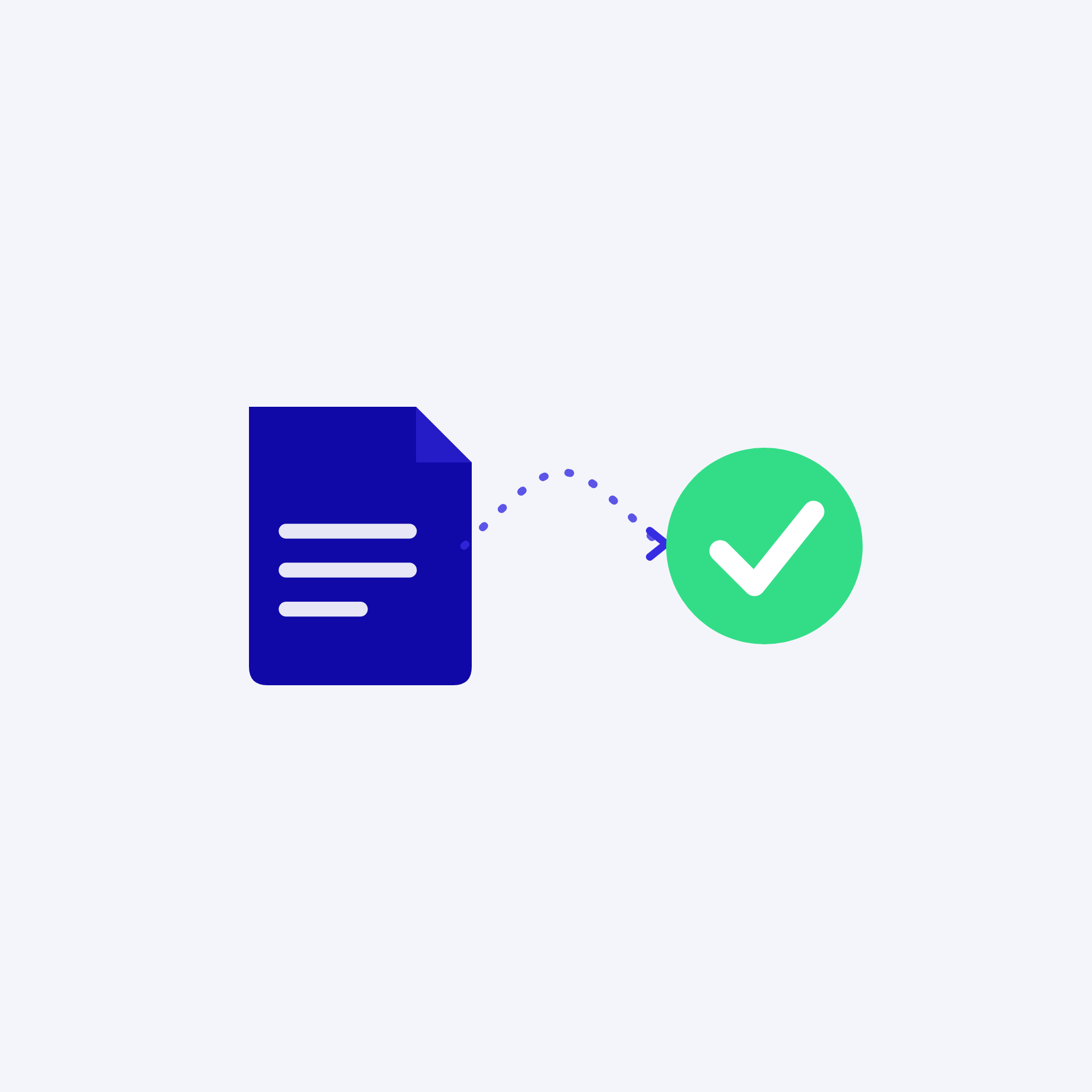 A single document connected to a checkmark representing streamlined automated intake