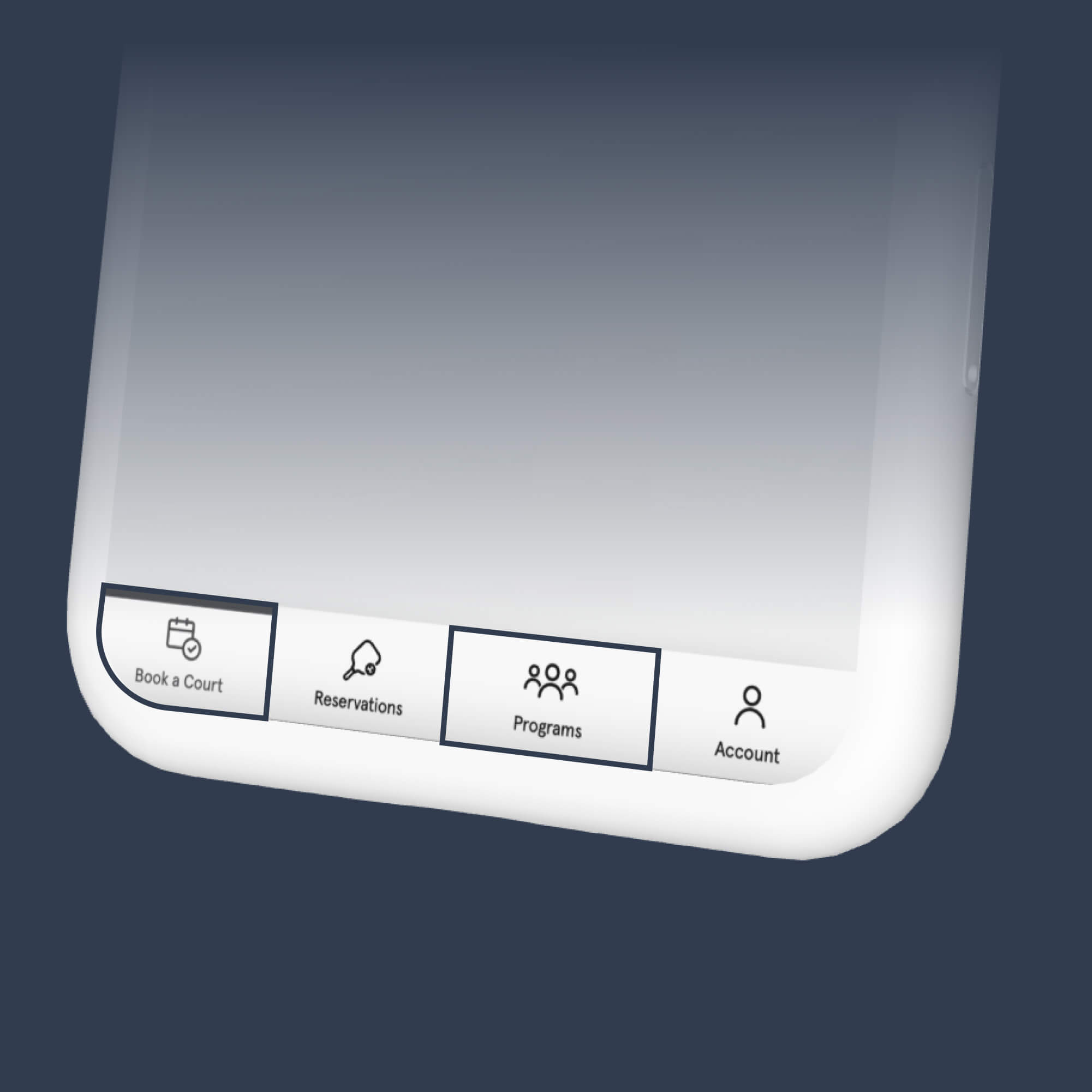 choose court booking or community programs.