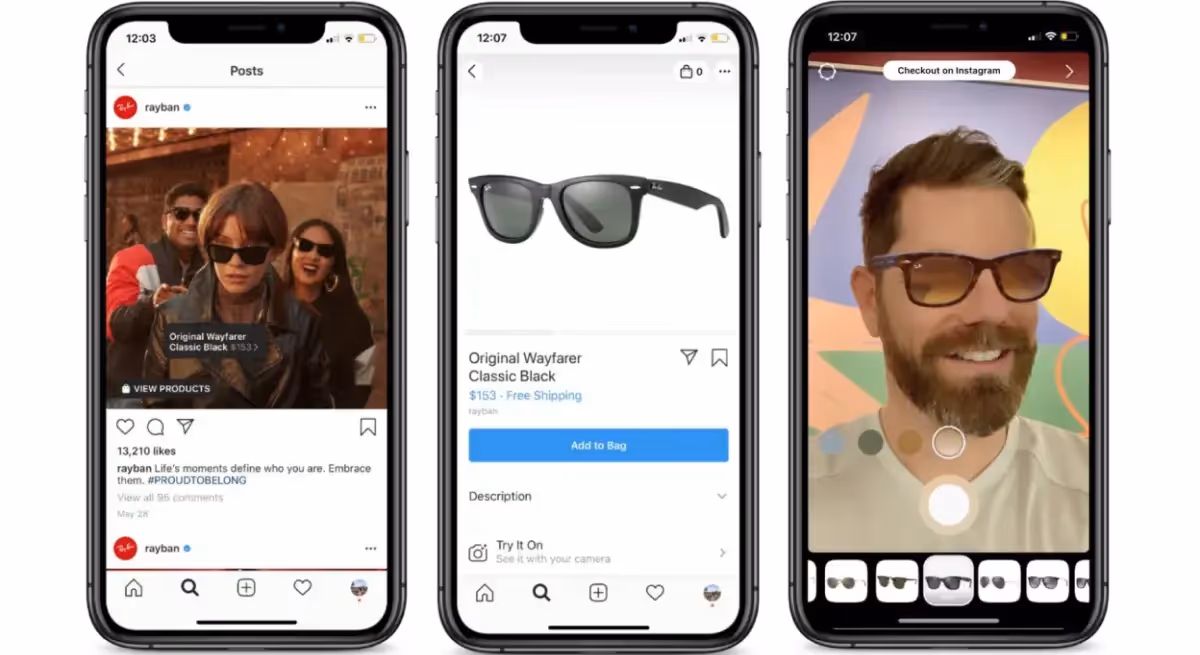 Social commerce AR integration example