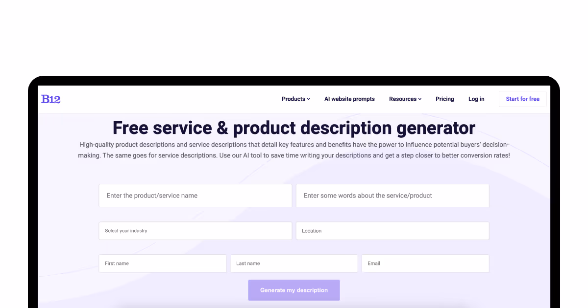 B12 product description