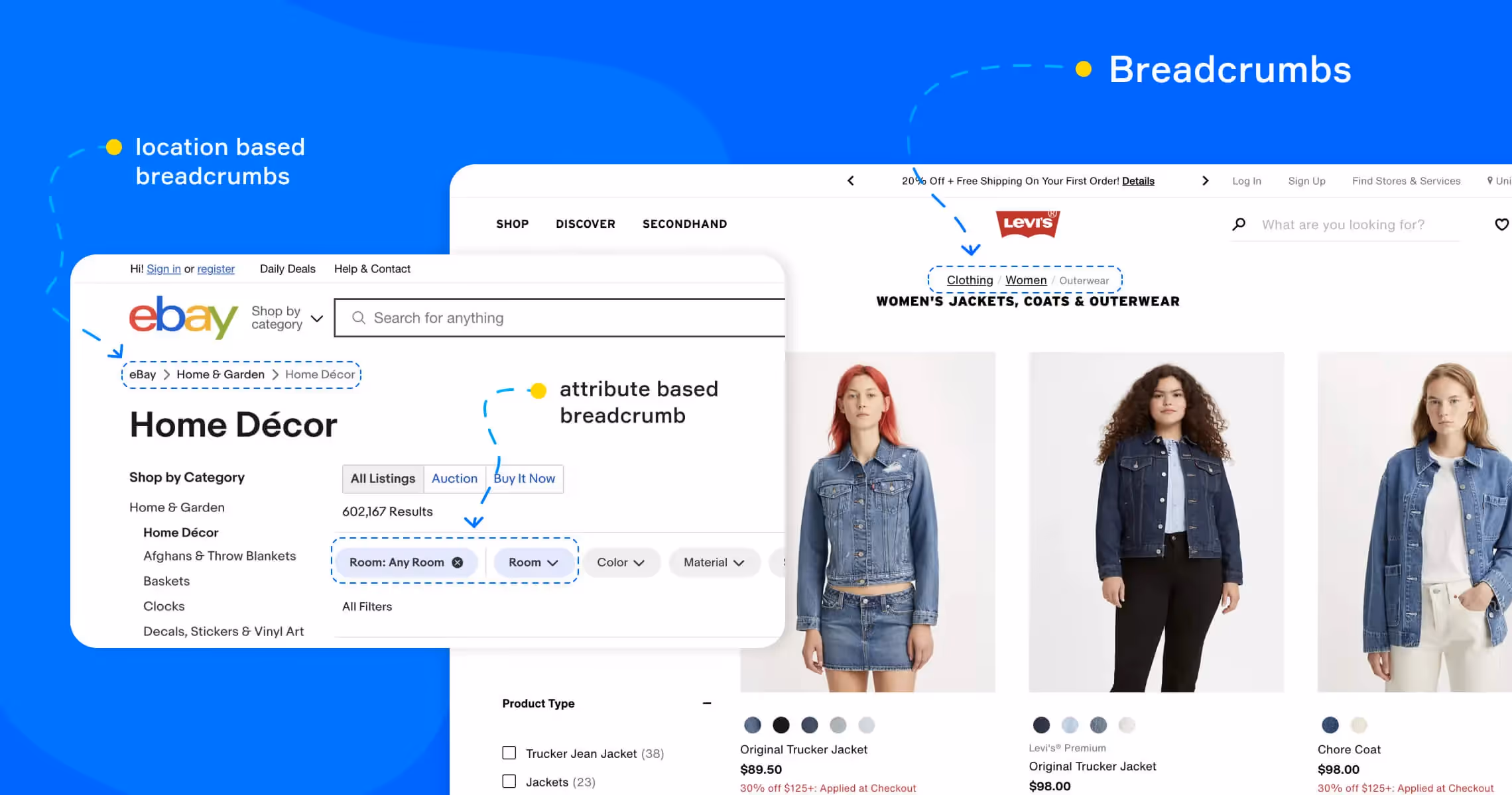 Key features of an eСommerce website: Breadcrumbs
