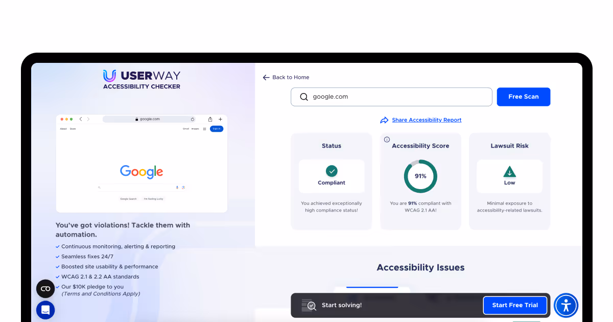 Userway Accessibility Checker