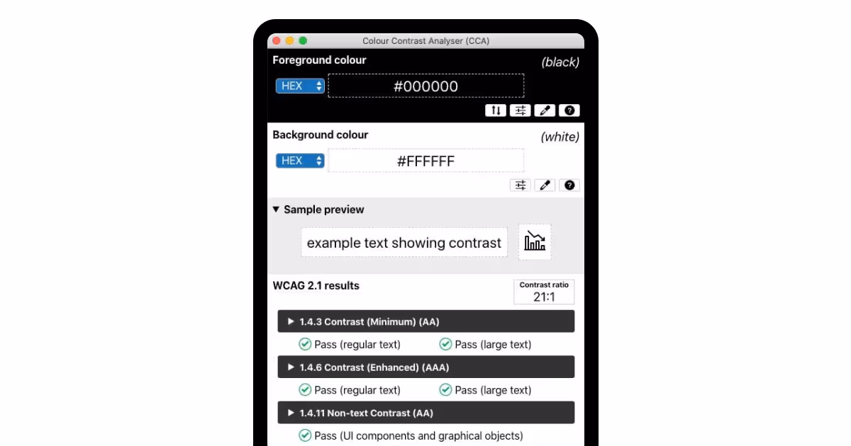 Color Contrast Analyser