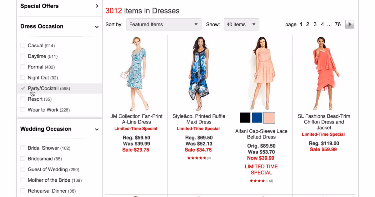 product categories list