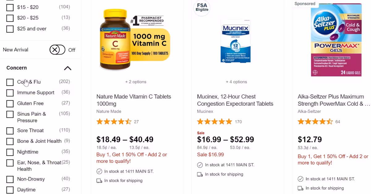 Symptom filters