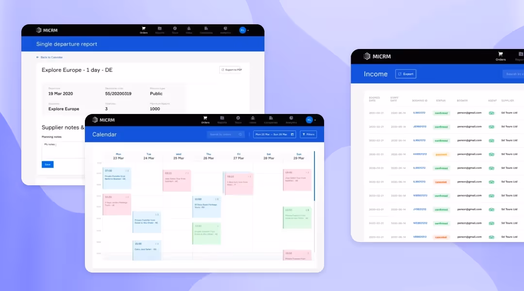 Travel agency software: CRM software