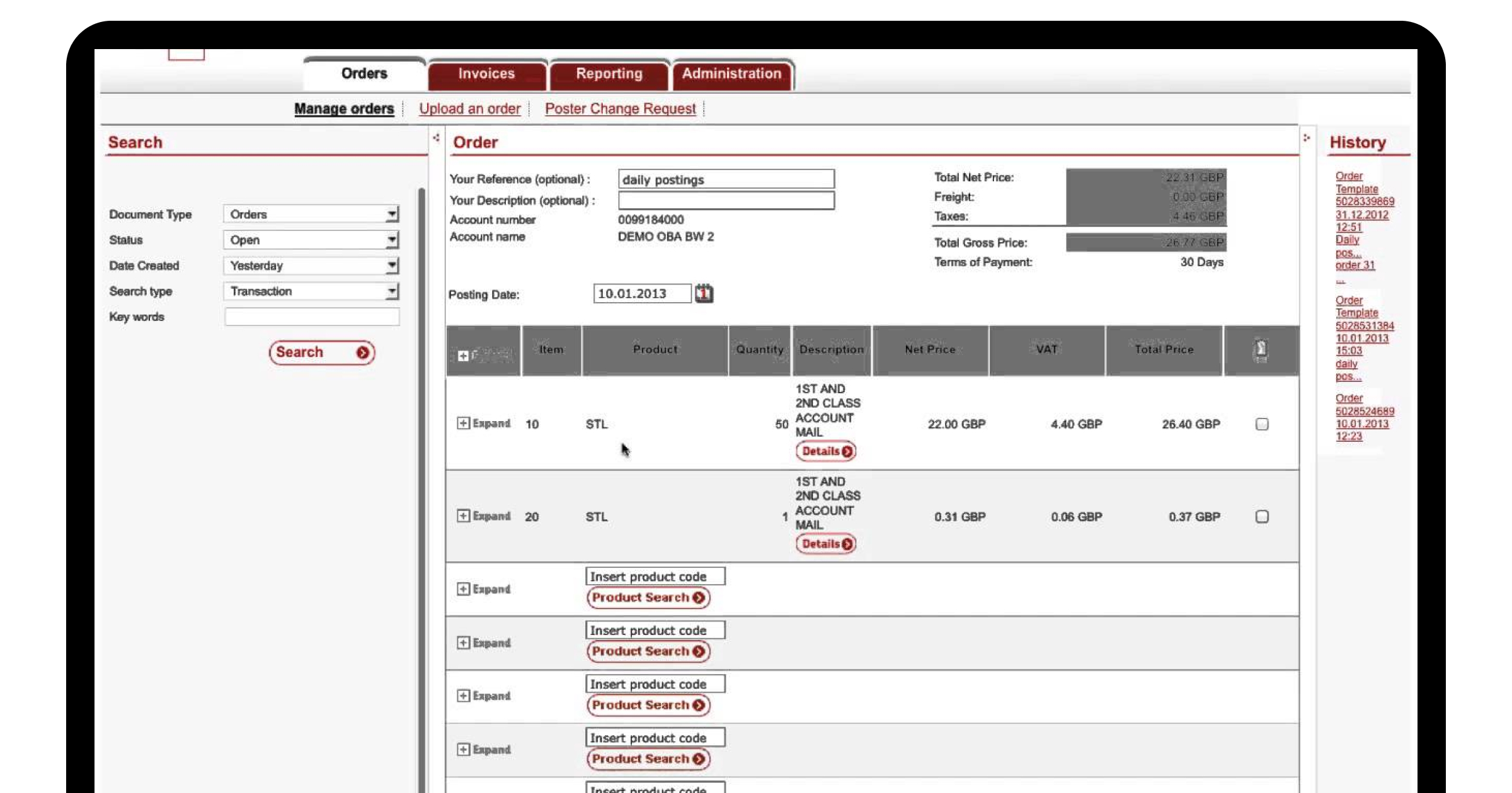 Royal Mail Business account