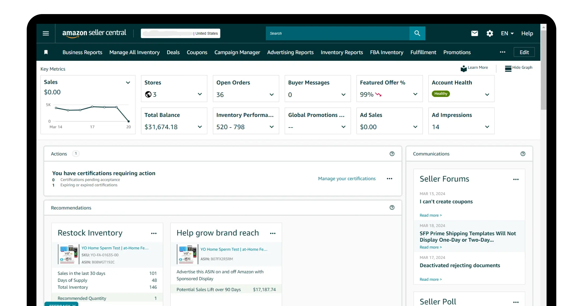 Amazon seller central