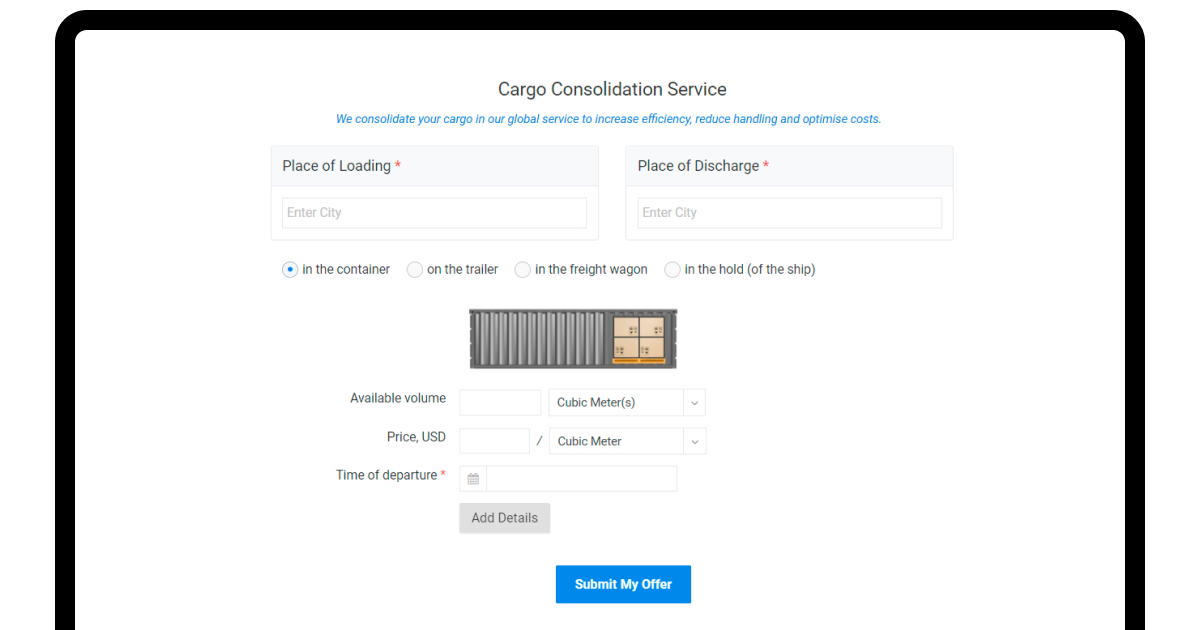 SeaRates' Cargo Consolidation Service