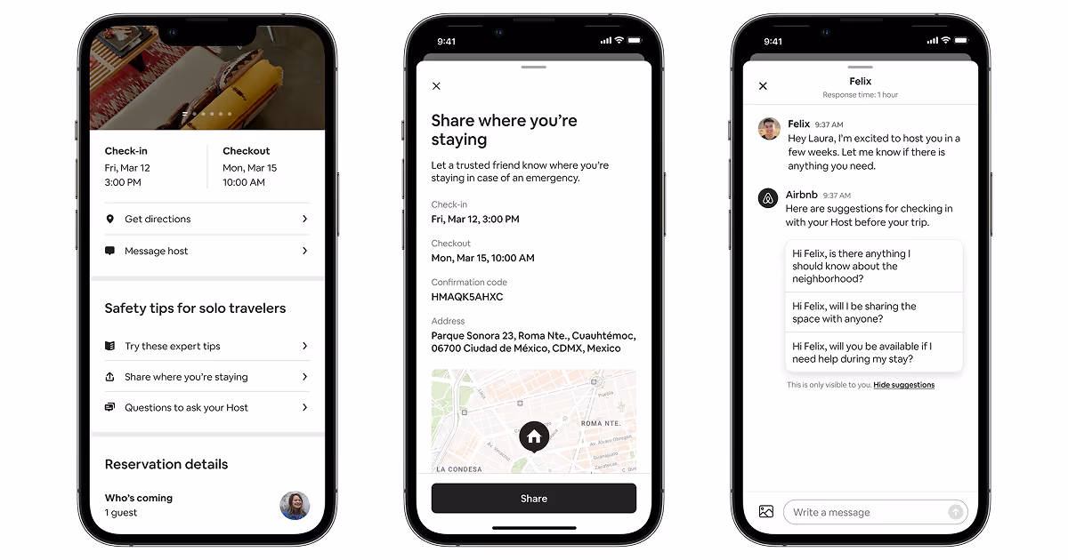 Airbnb solo traveler app