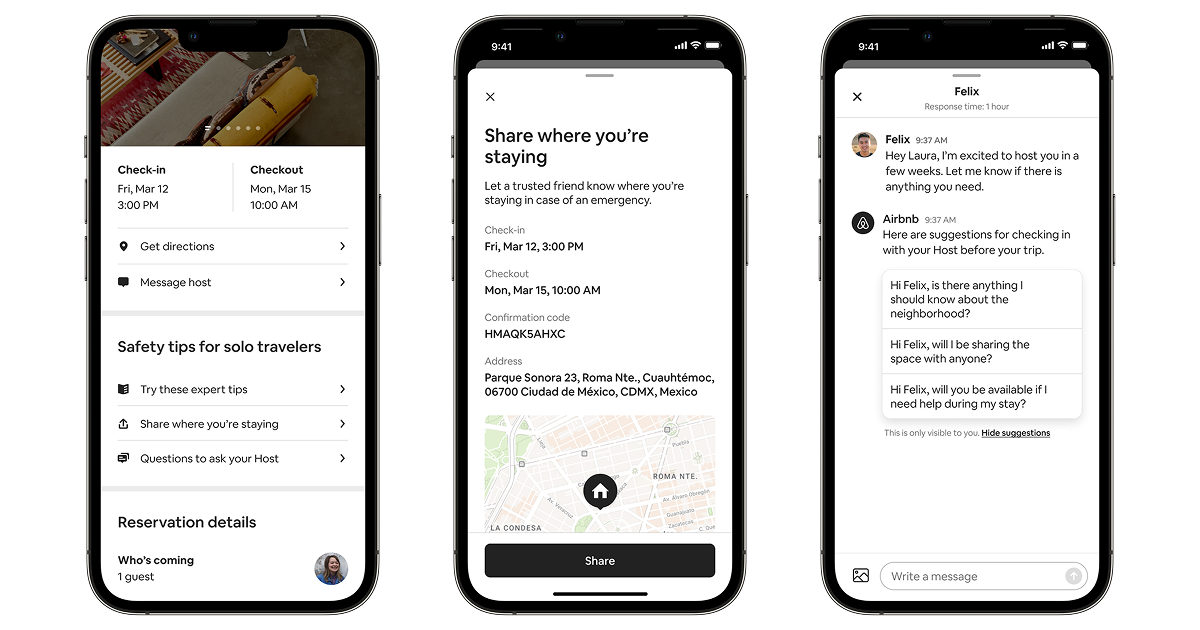 Airbnb solo traveler app