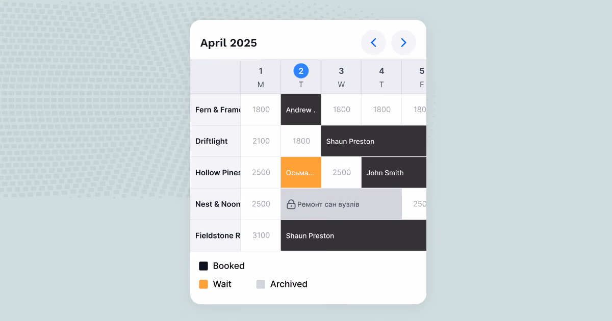 booking calendar