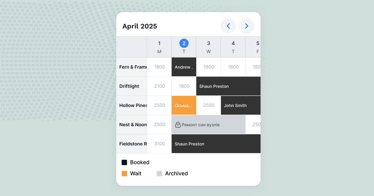 booking calendar