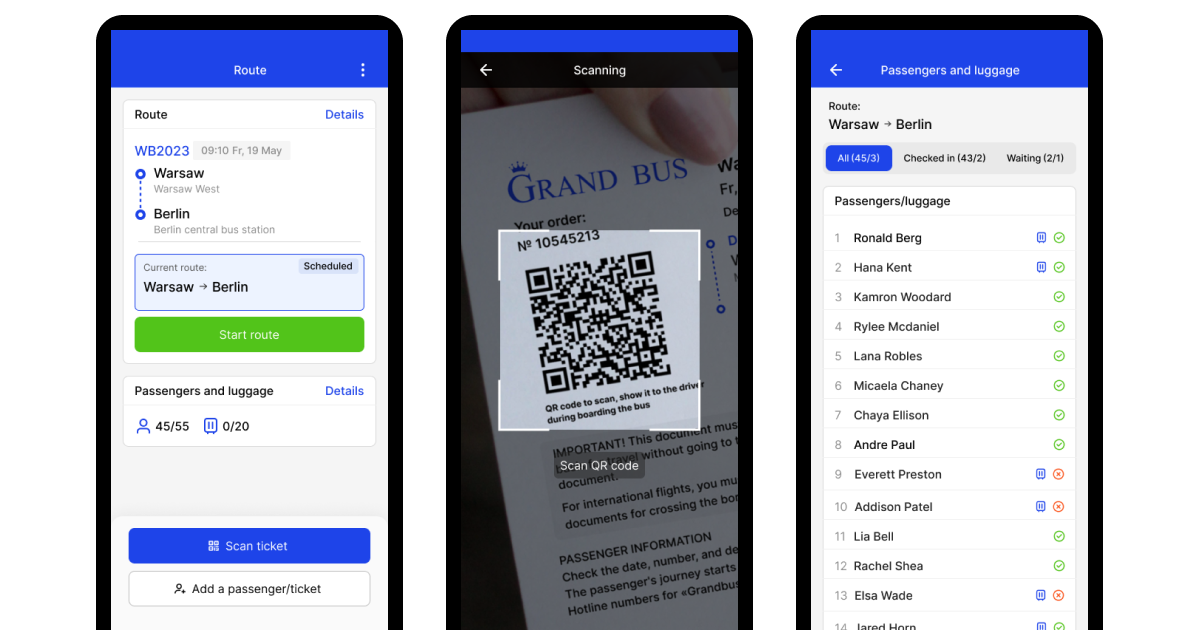 international bus operation app