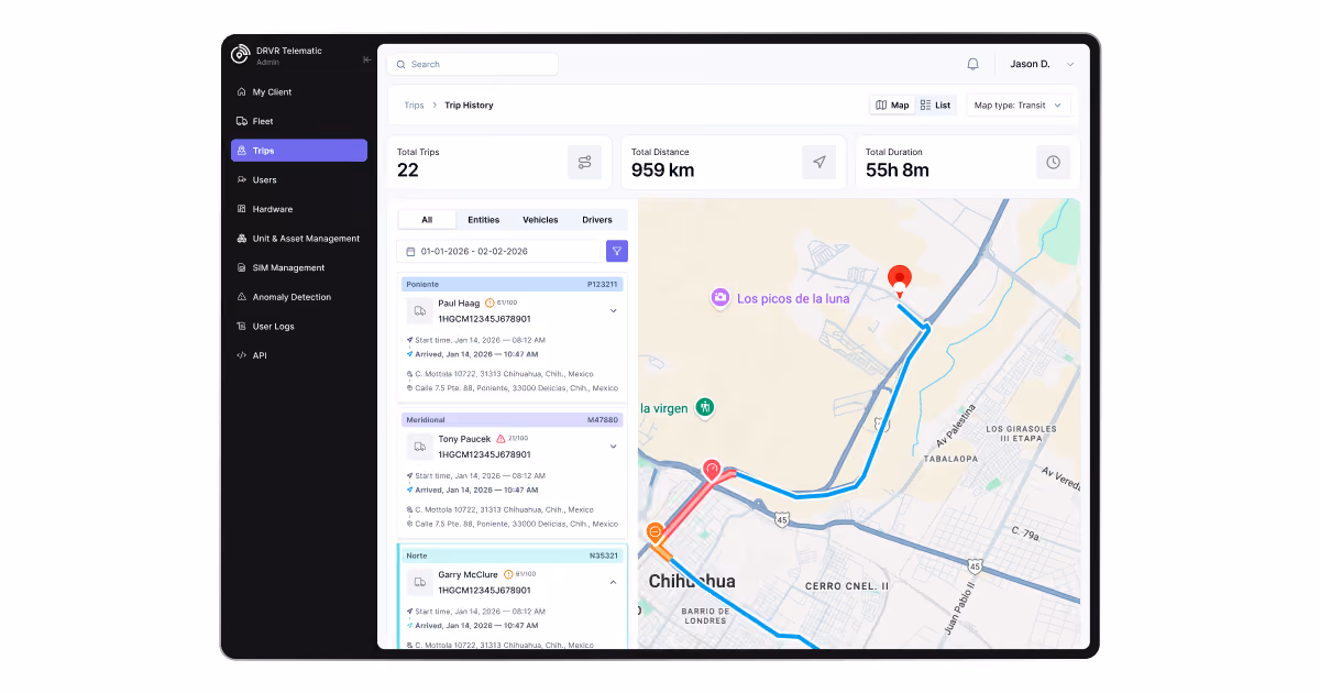 driver tracking solution