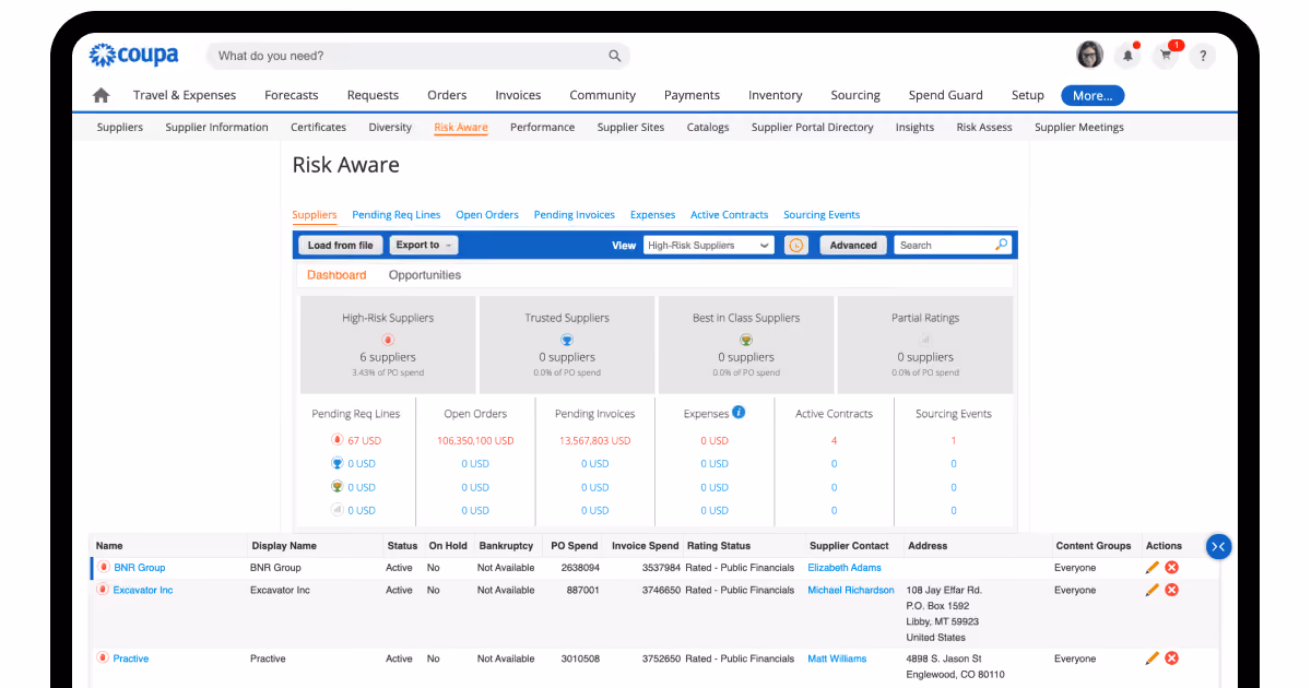 Coupa Risk Aware