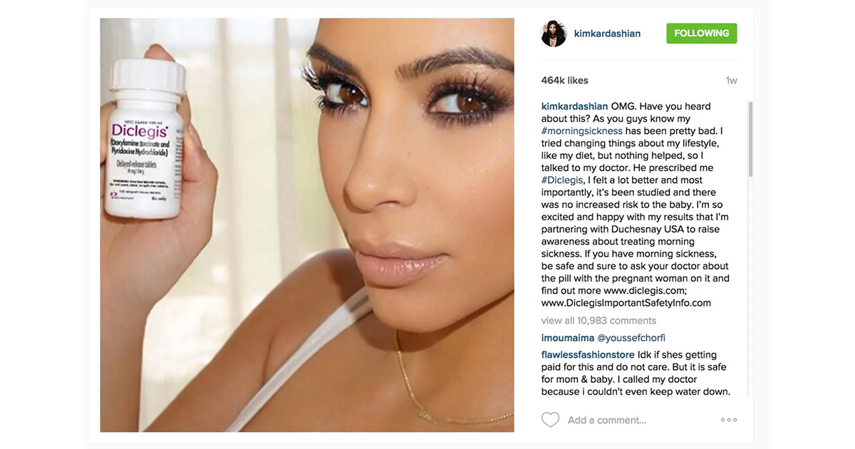 Kim Kardashian with Diclegis