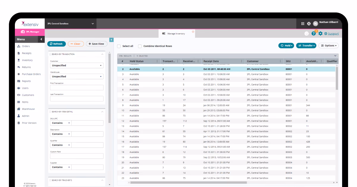Extensiv 3PL Warehouse Manager