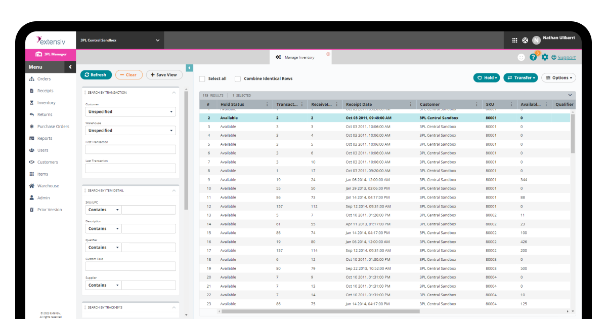 Extensiv 3PL Warehouse Manager