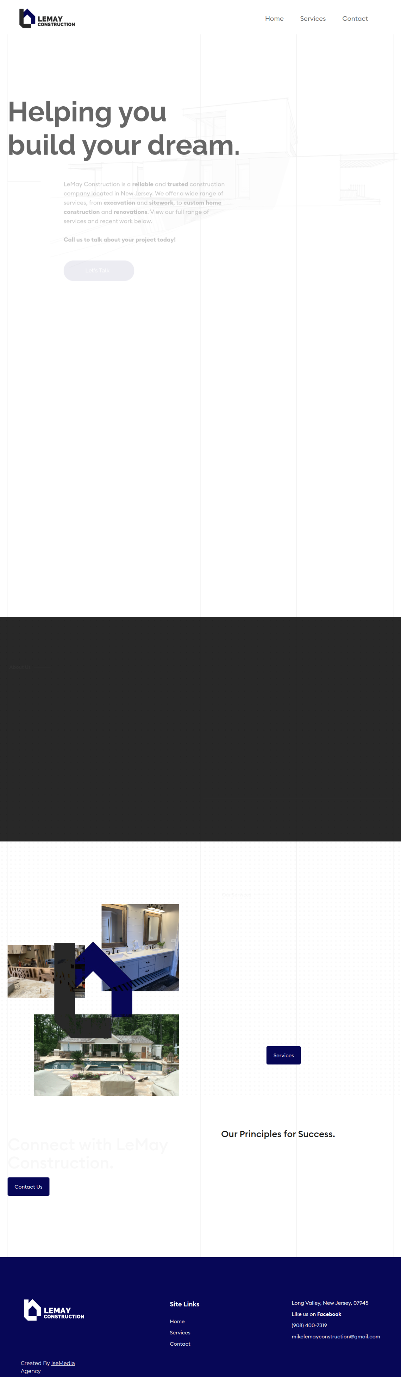 LeMay Construction website by IseMedia