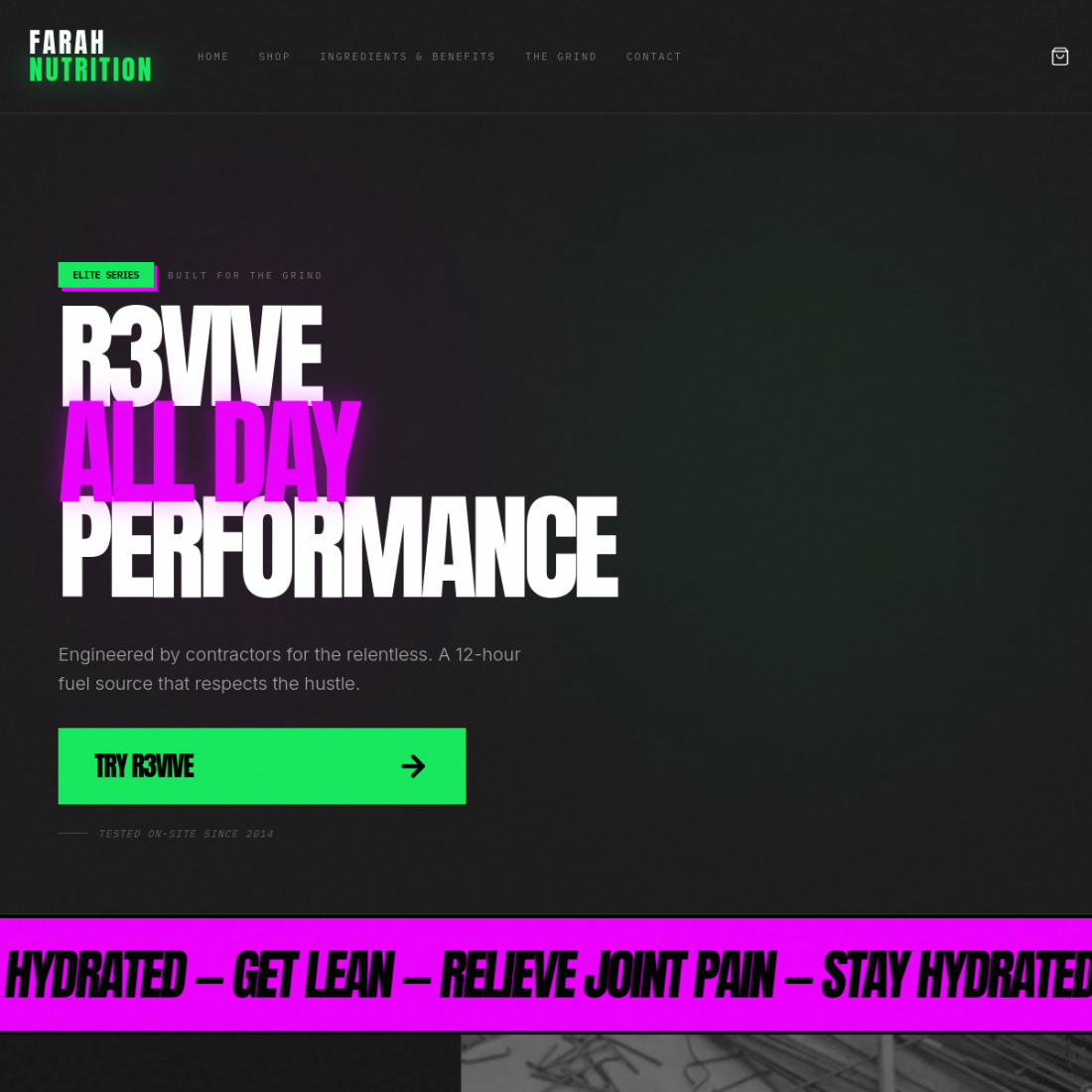 Farah Nutrition website by IseMedia