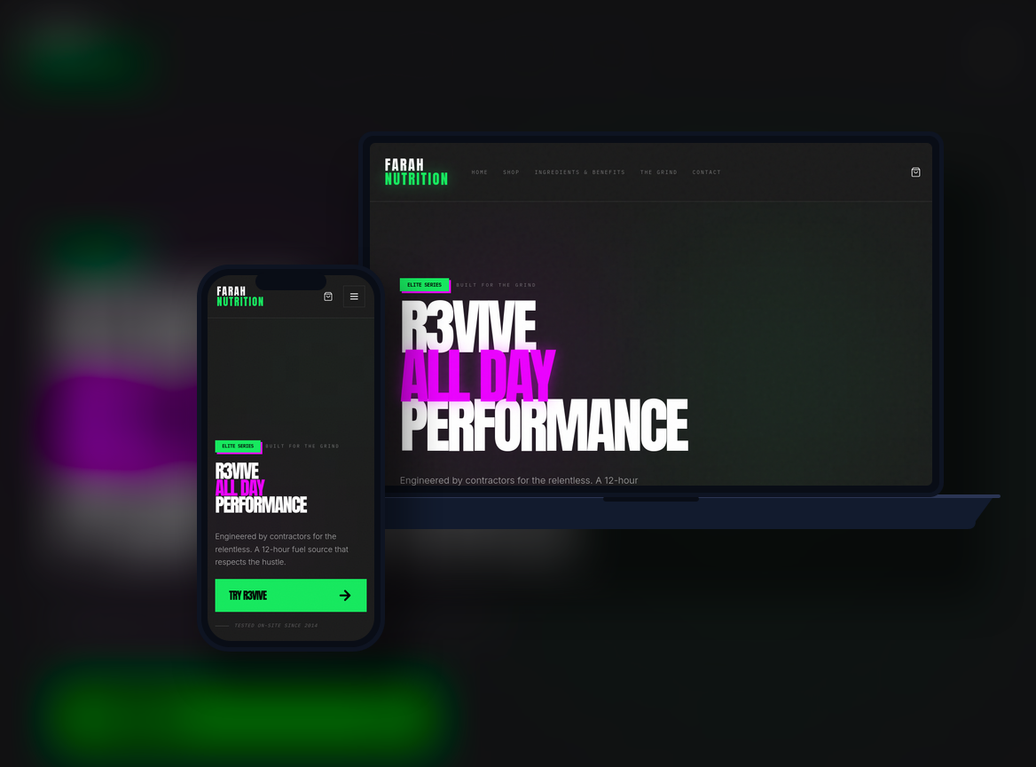 Farah Nutrition website by IseMedia