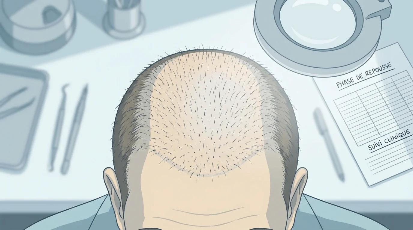 Repousse progressive des cheveux quelques mois après une greffe capillaire